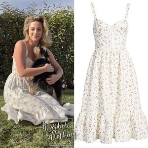 Reformation Dolci Floral Midi Corset Dress 100% linen sz 0